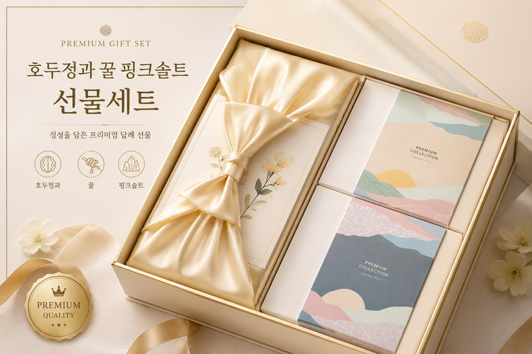 호두정과 꿀 핑크솔트 선물세트 답례품 1세트, 결혼·승진·퇴사·개업 감사선물
