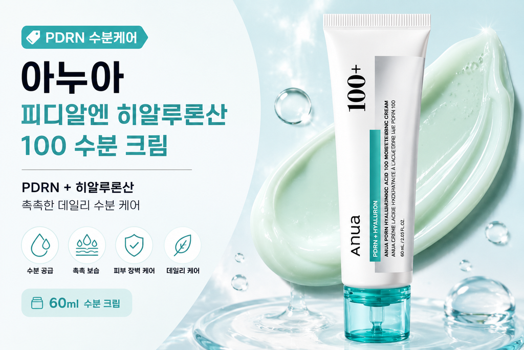 아누아 피디알엔 히알루론산 100 수분 크림 60ml 촉촉한 데일리 수분케어 제품 이미지
