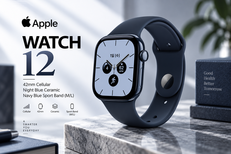 애플워치 12 셀룰러 42mm 나이트 블루 세라믹 M/L MJH04KH/A 애플워치 추천