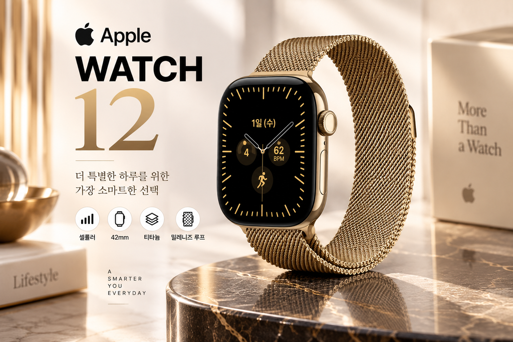 애플워치 12 셀룰러 42mm MJGL4KH/A 래디언트 골드 티타늄 밀레니즈 루프 신형 애플워치 추천 제품 이미지