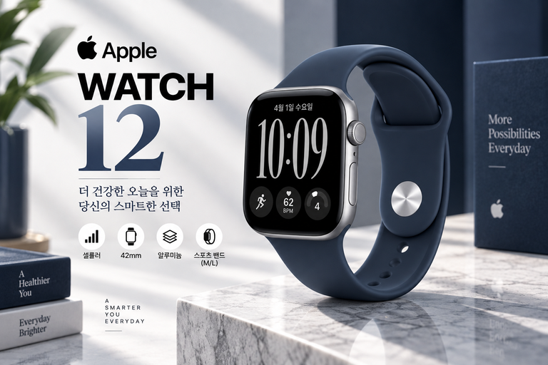 애플워치 12 셀룰러 42mm MJFY4KH/A 스페이스 그레이 알루미늄 네이비 블루 스포츠 밴드 M/L 신형 애플워치 추천