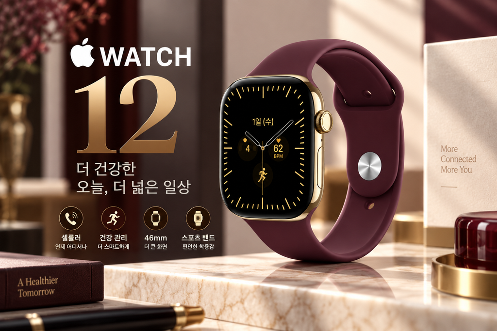 애플워치 12 셀룰러 46mm MJGT4KH/A 래디언트 골드 티타늄 버건디 스포츠 밴드 M/L 신형 애플워치 추천 제품 이미지