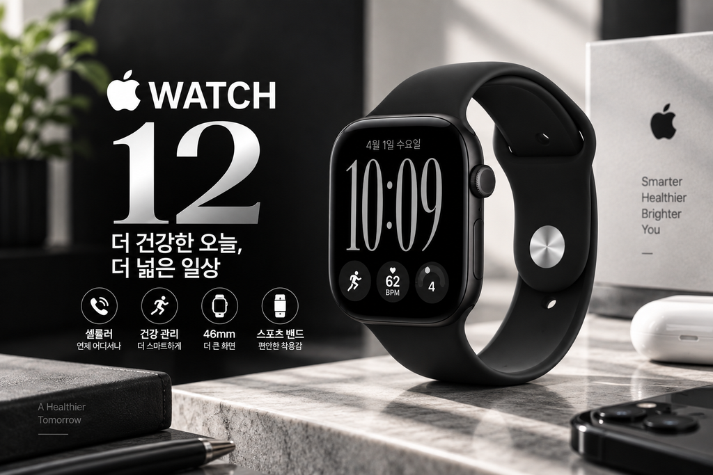 애플워치 12 셀룰러 46mm MJG84KH/A 블랙 알루미늄 블랙 스포츠 밴드 S/M 신형 애플워치 추천 제품 이미지