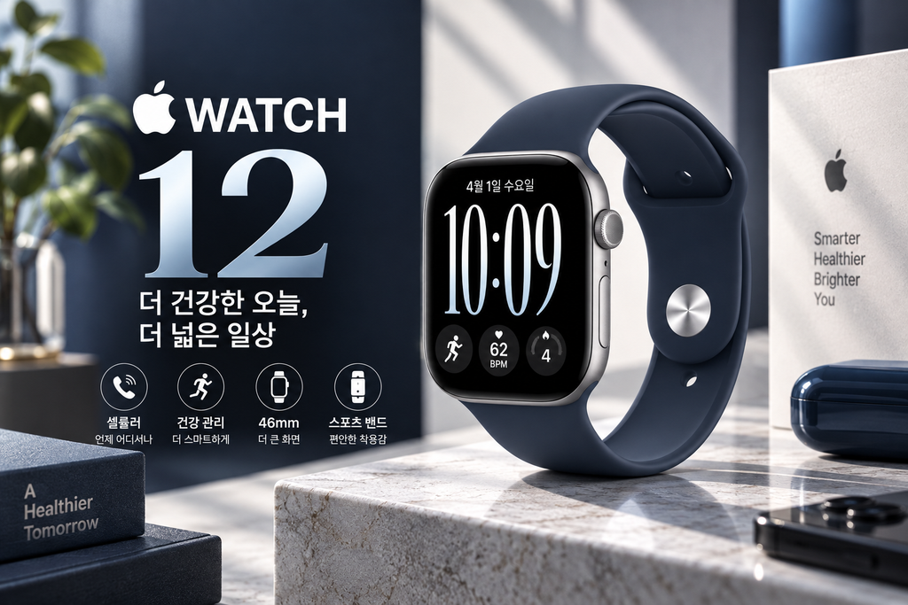 애플워치 12 셀룰러 46mm MJG74KH/A 스페이스 그레이 네이비 블루 스포츠 밴드 M/L 신형 애플워치 추천 제품 이미지