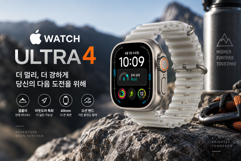 애플워치 울트라 4 셀룰러 49mm 내추럴 티타늄 트렌스루센트 그레이 오션 밴드 신형 애플워치 추천