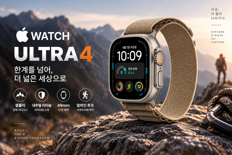 애플워치 울트라 4 셀룰러 49mm 내추럴 티타늄 데저트 알파인 루프 L 신형 애플워치 추천