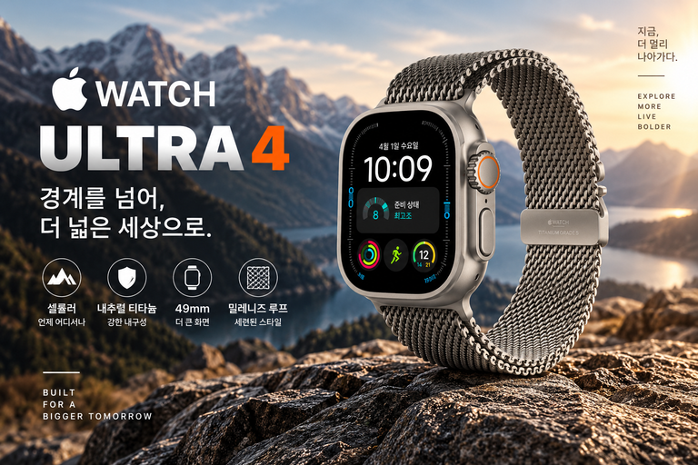 애플워치 울트라 4 셀룰러 49mm 내추럴 티타늄 밀레니즈 루프 S 신형 애플워치 추천