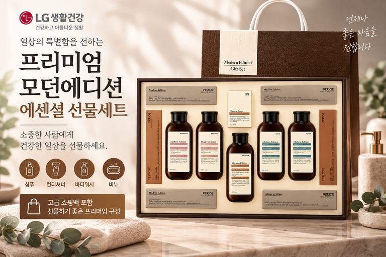 LG생활건강 모던에디션 에센셜 선물세트 샴푸 바디워시 생활용품 명절선물 추천