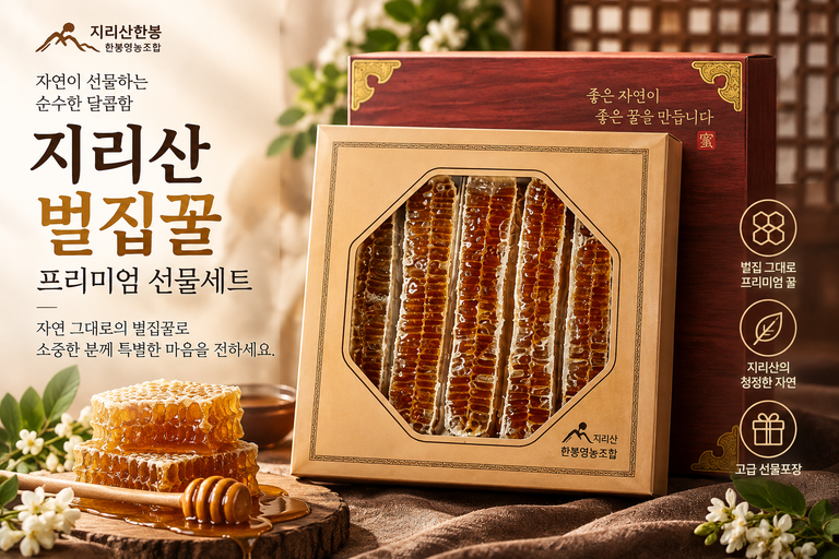 지리산 벌집꿀 선물세트 1.5kg 부모님 명절 꿀선물 추천