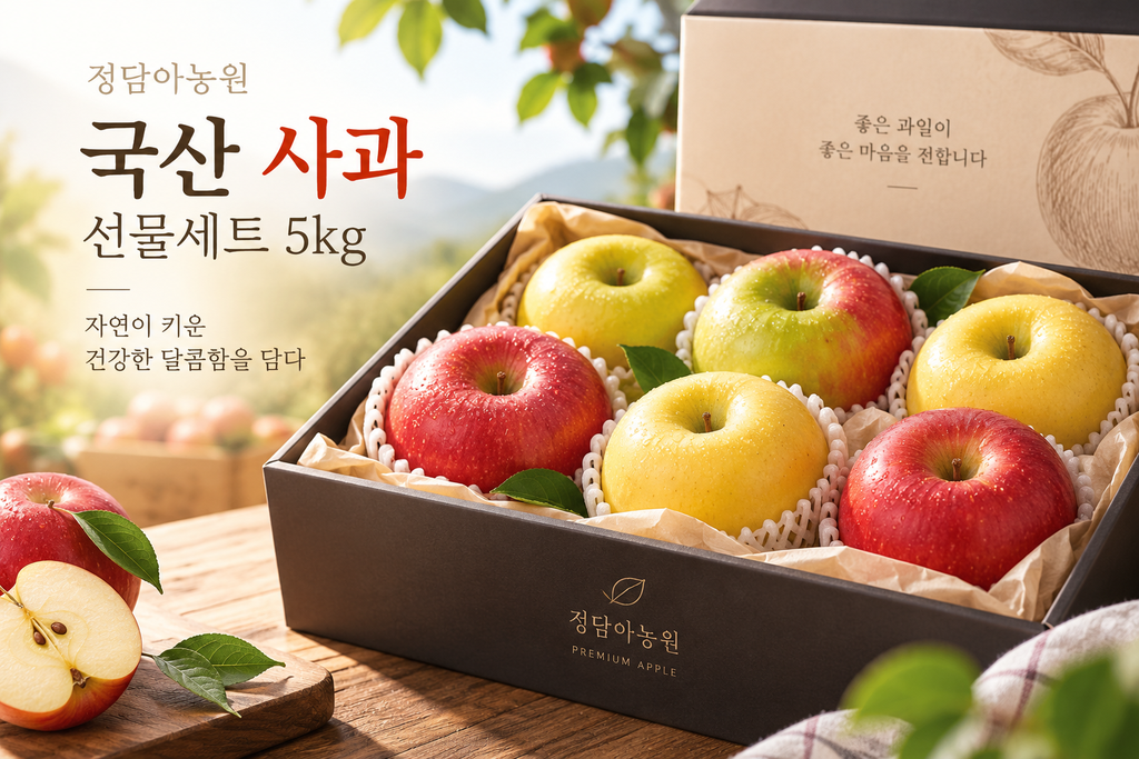 정담아농원 사과 선물세트 5kg 문경 부사 시나노골드 부모님 명절 과일선물 추천 제품 이미지