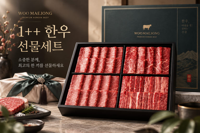 우메종 1++ 한우 선물세트 1kg 마장동 소고기 부모님 명절 한우선물 추천