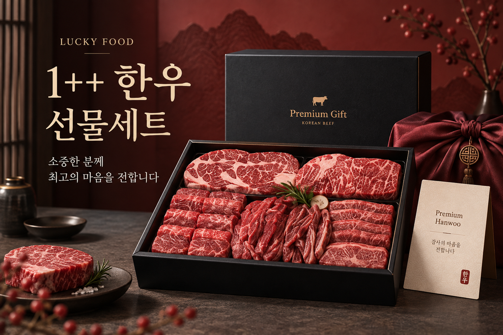 럭키푸드 마장동 투뿔 1++ 한우 선물세트 800g 부모님 명절 소고기선물 추천 제품 이미지