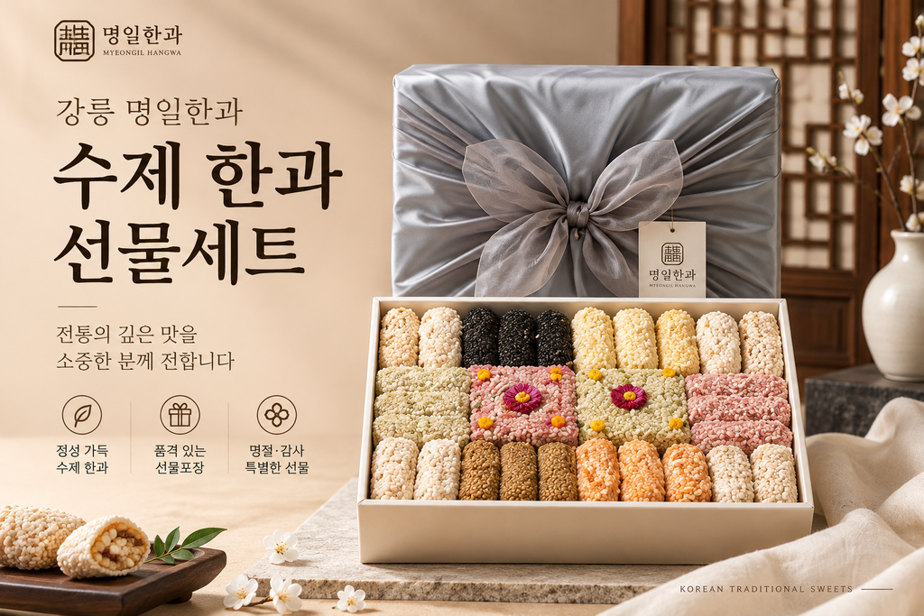 강릉 명일한과 수제 한과 선물세트 경포대의 아침 800g 부모님 명절선물 추천 제품 이미지