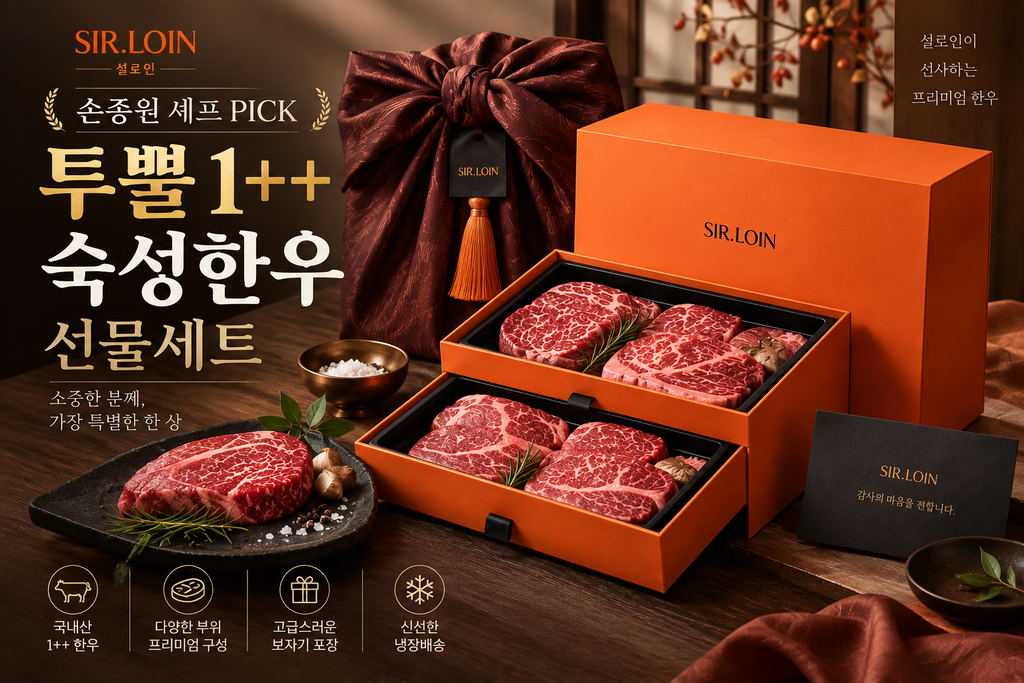 설로인 손종원 셰프 PICK 투뿔 1++ 숙성한우 선물세트 1kg 부모님 명절 한우선물 추천 제품 이미지