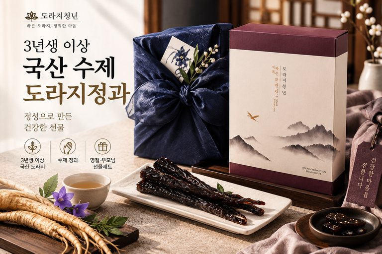 도라지청년 국산 수제 도라지정과 250g 3년생 도라지 부모님 어르신 명절선물 추천