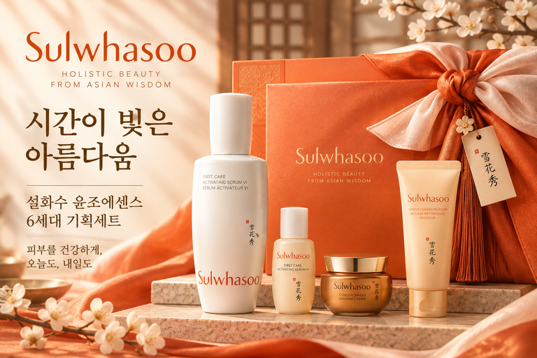 설화수 윤조에센스 6세대 90ml 기획세트 자음생크림 순행클렌징폼 부모님 화장품 선물 추천