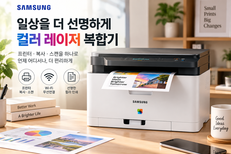 삼성 SL-C563W 컬러 레이저 복합기 무선 와이파이 프린터 복사 스캔 추천