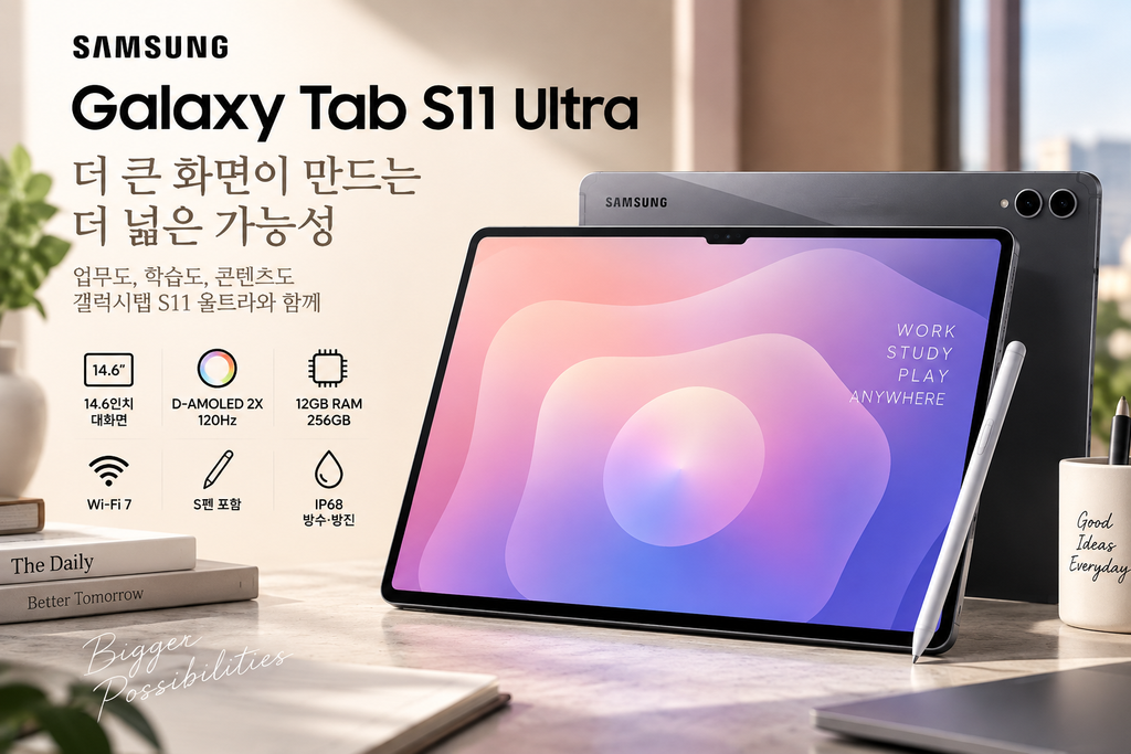 삼성 갤럭시탭 S11 울트라 256GB SM-X930 WiFi 업무용 학습용 태블릿 추천 제품 이미지