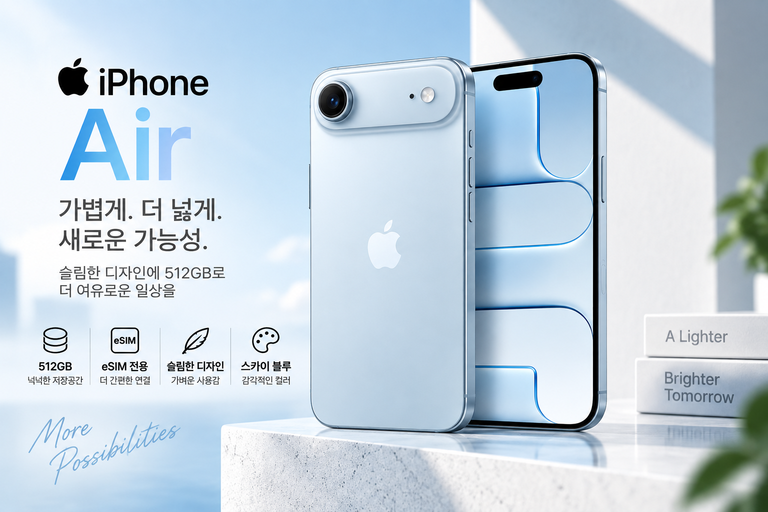 아이폰 에어 자급제 512GB 스카이 블루 eSIM A3517 가격 추천