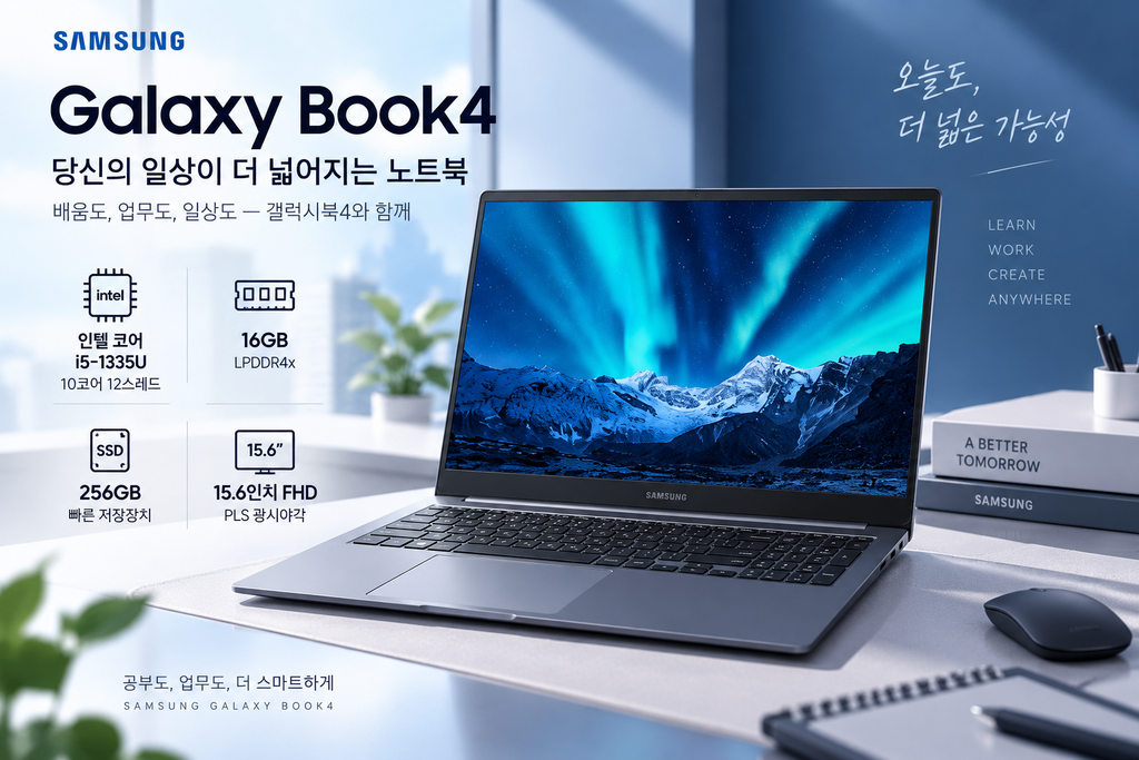 삼성 갤럭시북4 NT750XGR-A51A i5 16GB 256GB 인강용 사무용 노트북 추천 제품 이미지