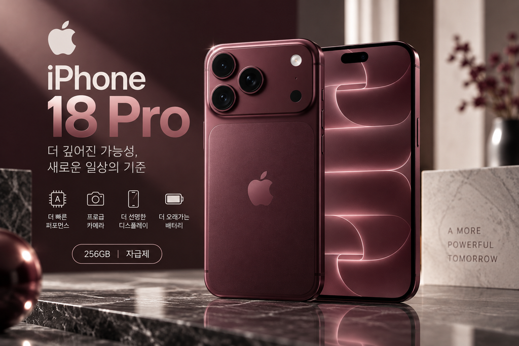 아이폰 18 Pro 자급제 256GB 버건디 애플 프로 아이폰 가격 비교 제품 이미지