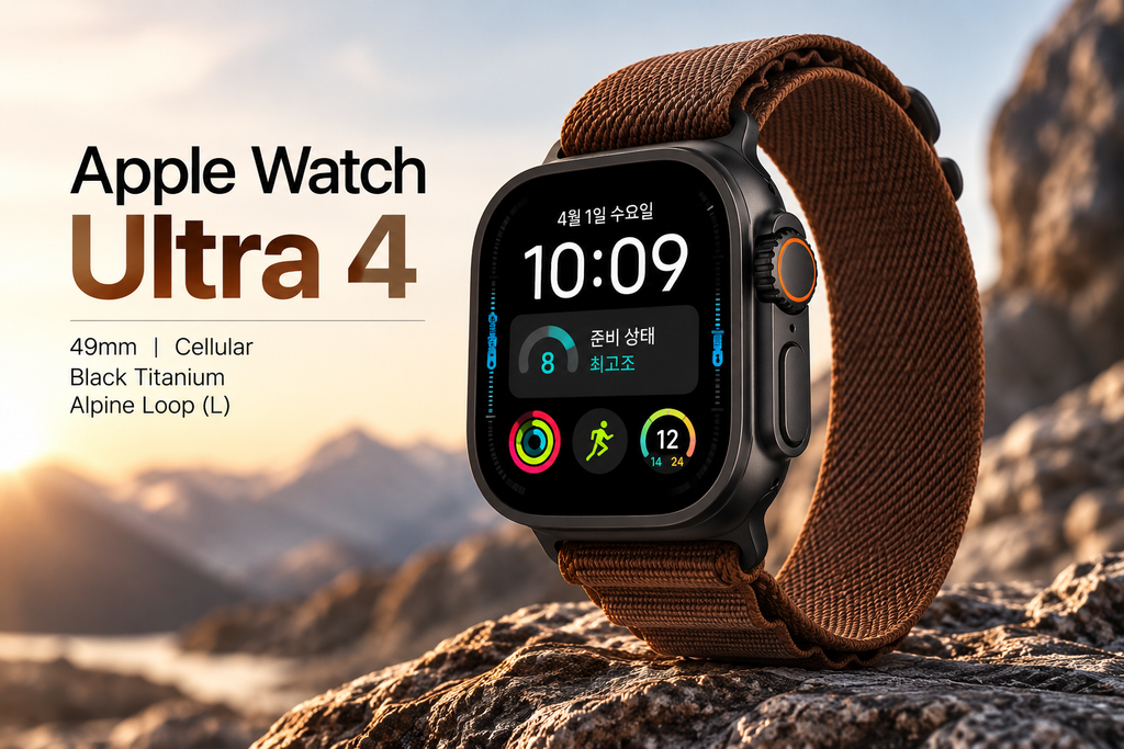 애플워치 울트라 4 셀룰러 49mm 블랙 티타늄 알파인 루프 L 신형 애플워치 추천 제품 이미지