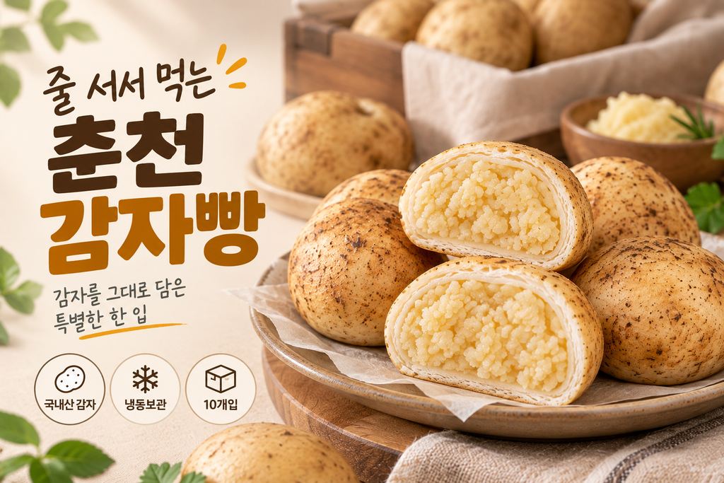 춘천감자밭 감자빵 원조 감자빵 10개입 춘천 명물 냉동 간식 디저트 추천 제품 이미지