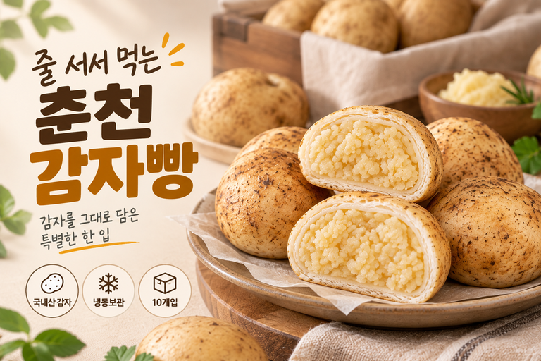 춘천감자밭 감자빵 원조 감자빵 10개입 춘천 명물 냉동 간식 디저트 추천