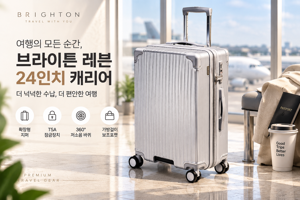 브라이튼 레븐 24인치 캐리어, 대형 여행용 하드 수하물 캐리어 제품 이미지