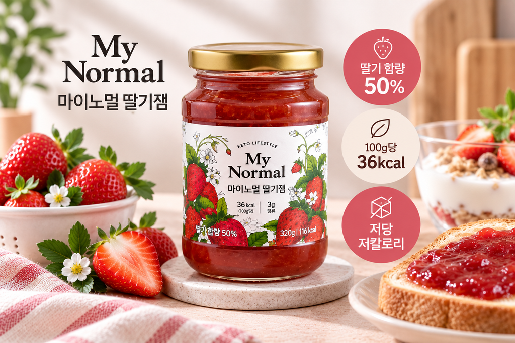 마이노멀 저당 딸기잼 320g 저칼로리 딸기잼 딸기 함량 50% 제품 이미지