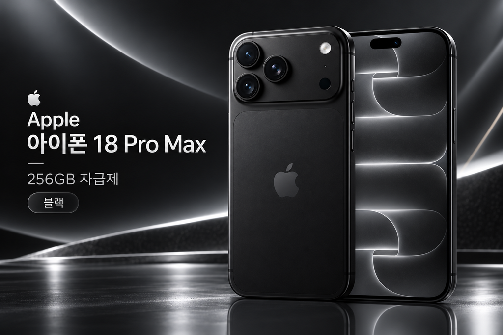 애플 아이폰 18 프로 맥스 256GB 블랙 자급제폰 듀얼 SIM 2026 신형 제품 이미지