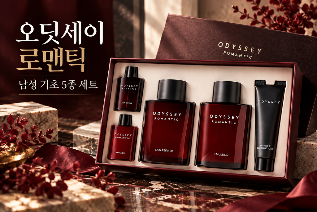오딧세이 로맨틱 스페셜 기초 5종 세트 남성 스킨 로션 화장품 선물세트 제품 이미지