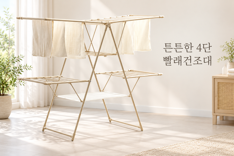 홈앤미 4단 빨래건조대 대형 접이식 Y형 이불건조대 건조망 포함 추천