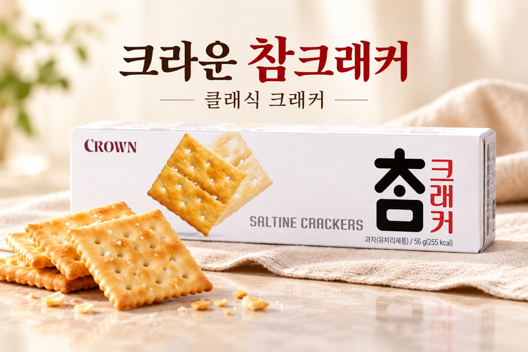 크라운 참크래커 56g 짭짤한 크래커 비스킷 간식 과자 추천