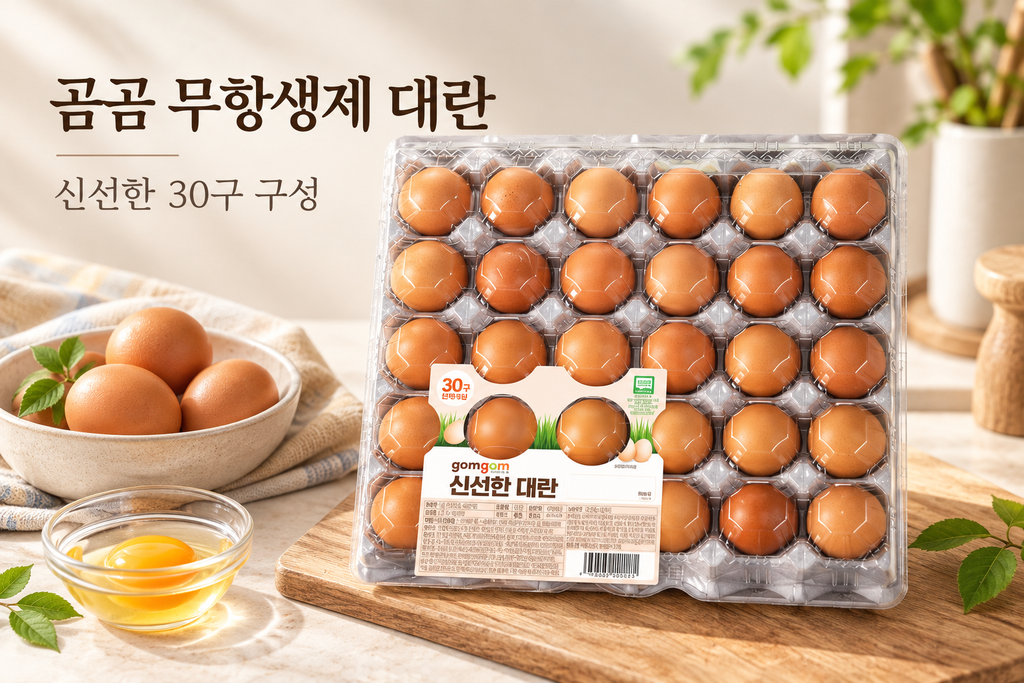 곰곰 무항생제 신선한 대란 30구 1개 계란 한판 가정용 계란 추천 제품 이미지