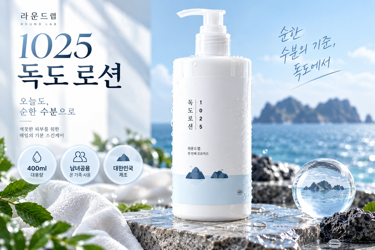 라운드랩 1025 독도 로션 400ml 대용량 남녀공용 페이스 로션