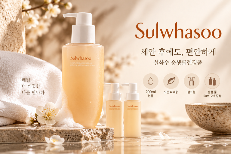 설화수 순행클렌징폼 200ml 순한 클렌징폼 추천 데일리 세안