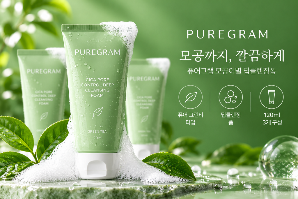 퓨어그램 모공이별 딥클렌징폼 120ml 3개 모공 클렌징폼 추천 제품 이미지