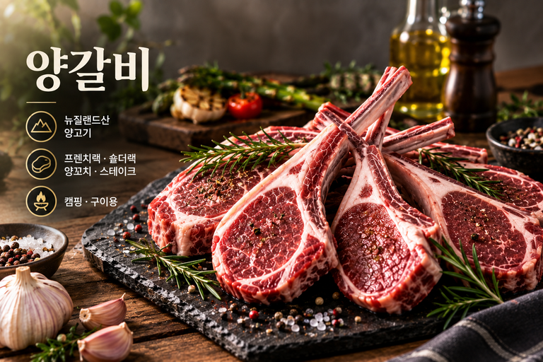 SHEEP 양갈비 프렌치랙 3개월 숙성 뉴질랜드산 양고기 캠핑 바베큐 추천