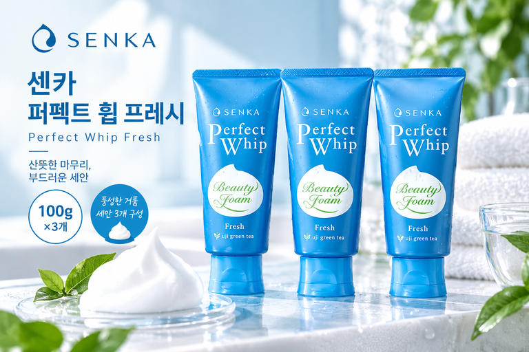 센카 퍼펙트 휩 프레시 100g 3개 클렌징폼 세안제 추천