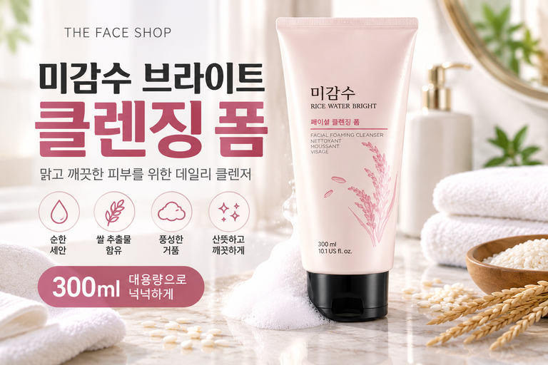 더페이스샵 미감수 브라이트 클렌징 폼 300ml 대용량 클렌징폼 추천