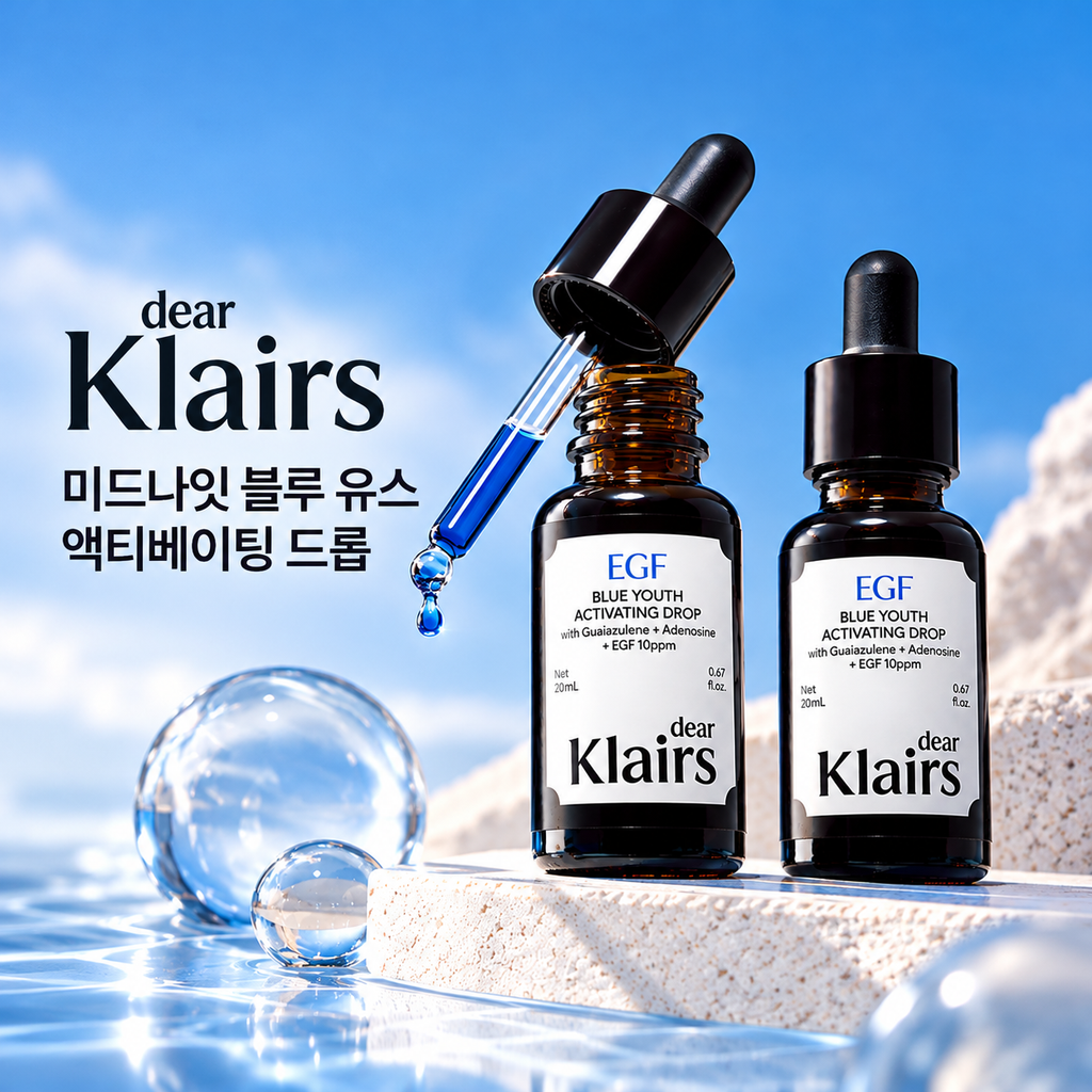 클레어스 미드나잇 블루 유스 액티베이팅 드롭 20ml 2개 EGF 10ppm 아줄렌 수분 진정 주름 탄력 앰플 제품 이미지