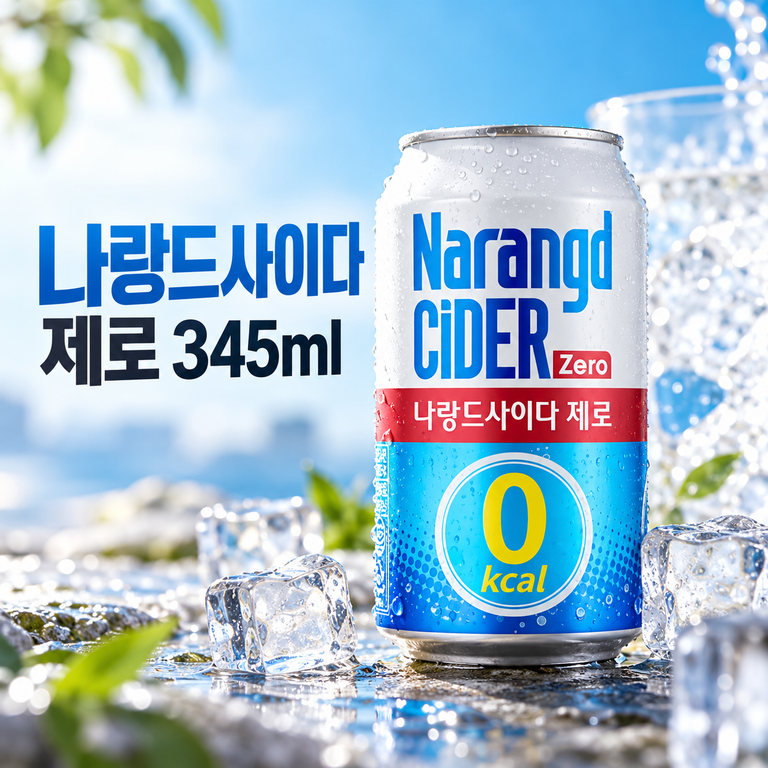 나랑드사이다 제로 345ml 0칼로리 제로사이다 캔 탄산음료