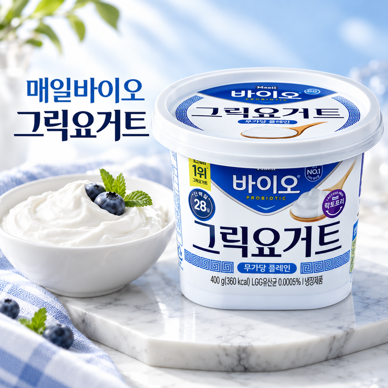 매일바이오 그릭요거트 무가당 플레인 400g 떠먹는 요거트 아침 간식