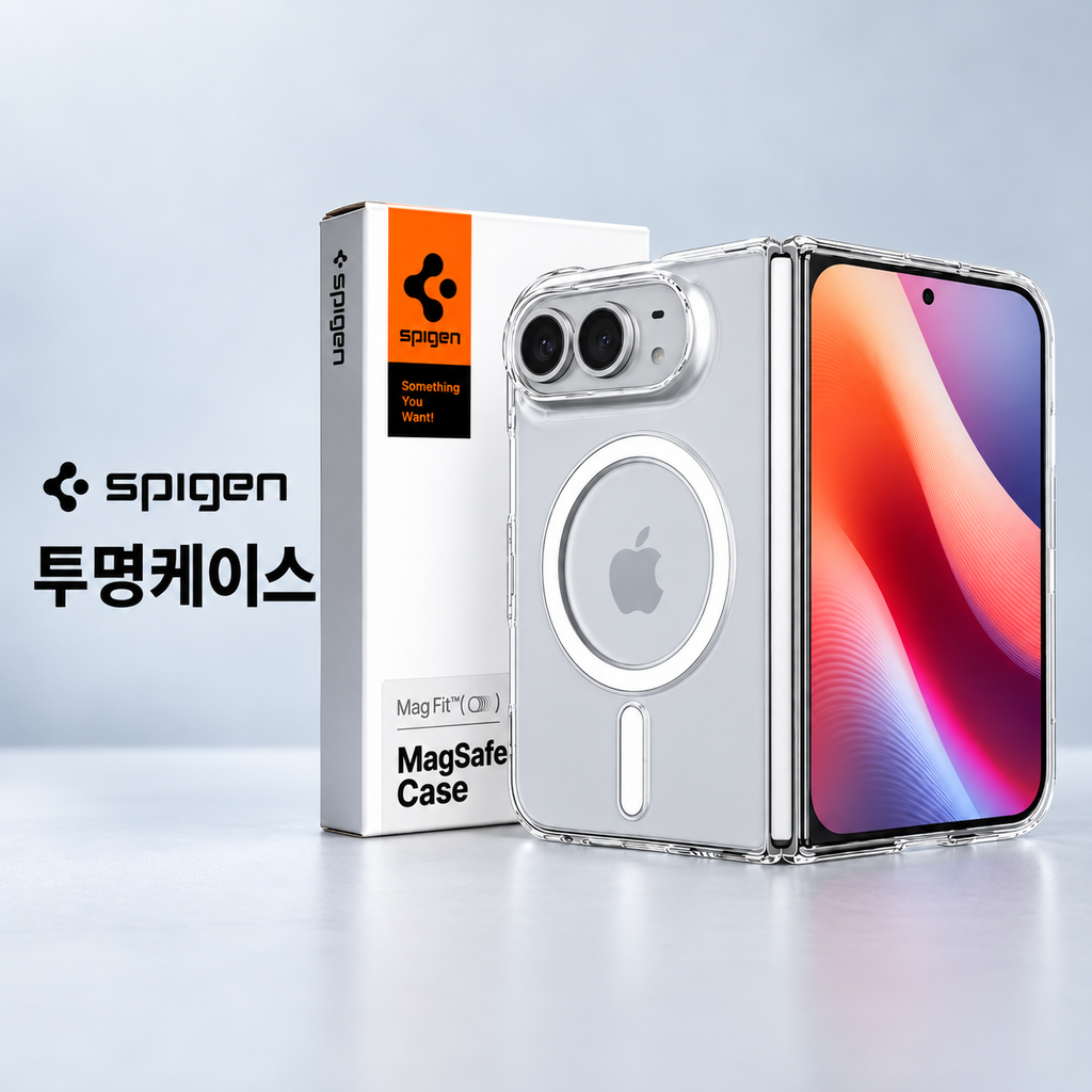 슈피겐 에어스킨 맥핏 아이폰 듀오 케이스 투명 맥세이프 클리어화이트 PC 충격흡수 제품 이미지