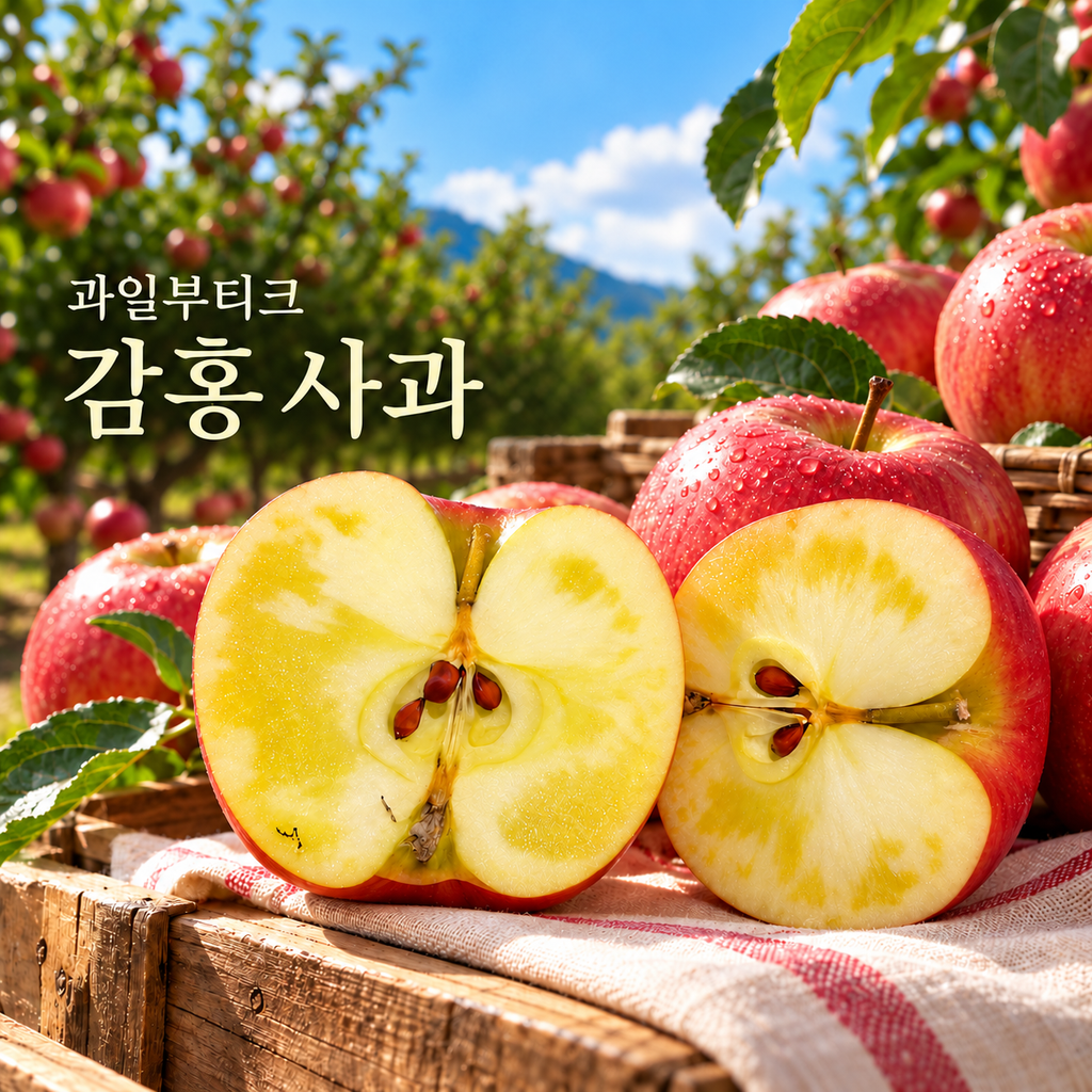과일부티크 사과 홍로 감홍 시나노골드 부사 아오리 제철과일 국산 2kg 3kg 4kg 대과 특대 제품 이미지