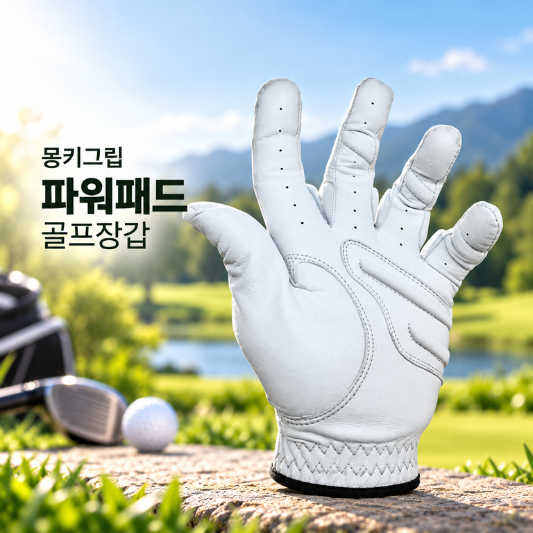 몽키그립 파워패드 골프장갑 양피 왼손용 남성 여성 사이즈 선택 화이트