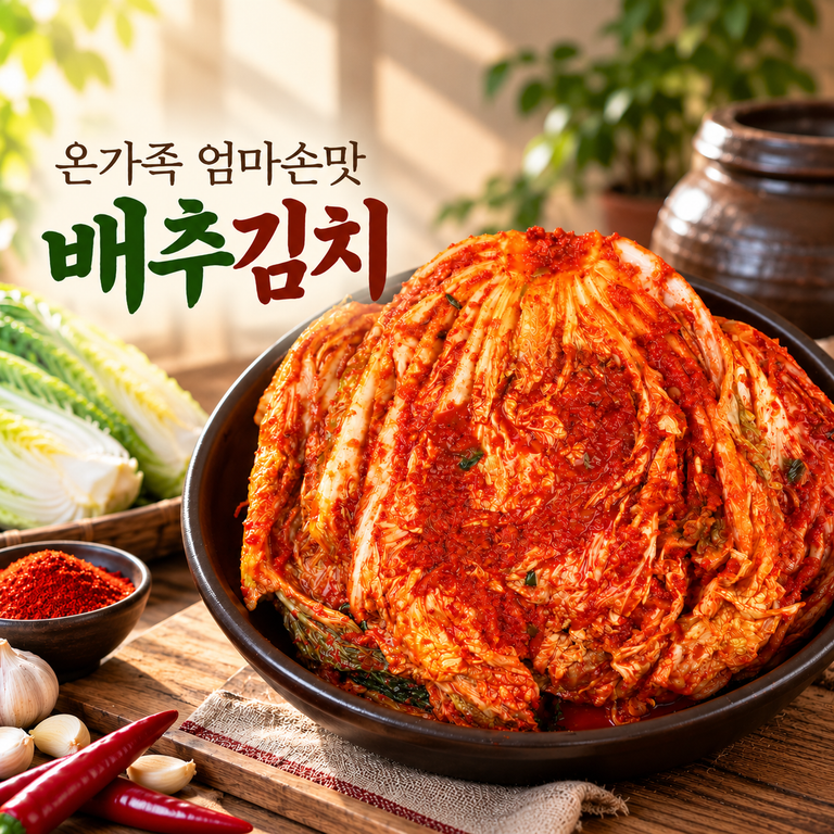 온가족 엄마손맛 배추김치 국산 배추 포기김치 가정용 김치 주문