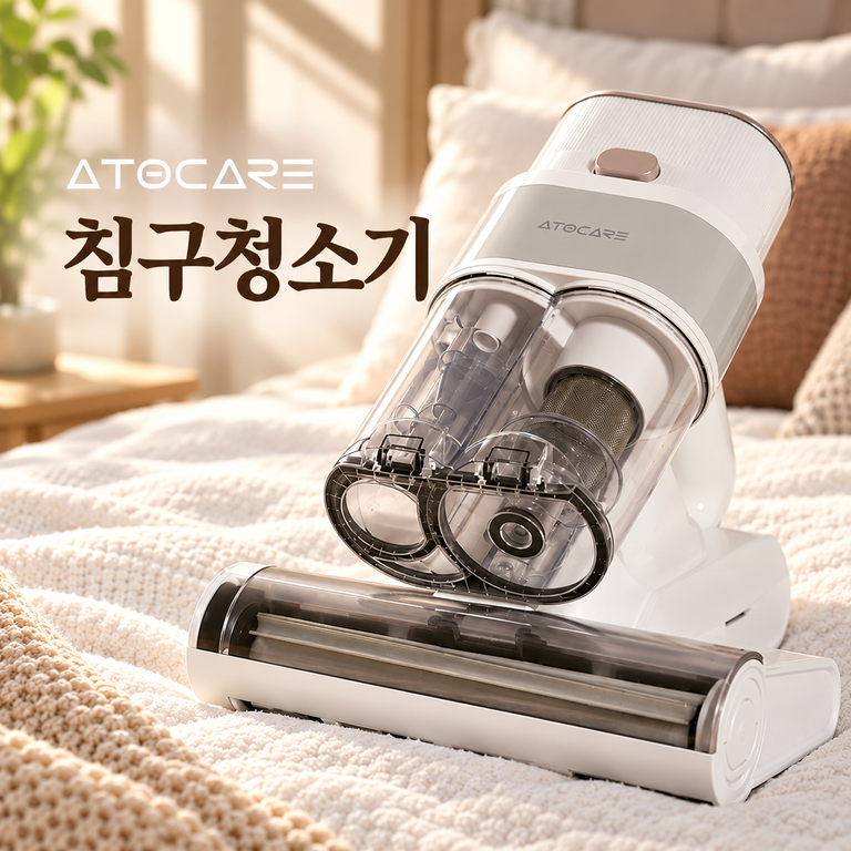 아토케어 듀얼스톰 침구청소기 15KPA 진드기 이불청소 열풍 살균 건조