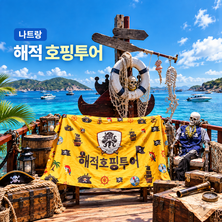 나트랑 해적 호핑투어 한국인 가이드 스피드보트 스노쿨링 파티호핑 액티비티